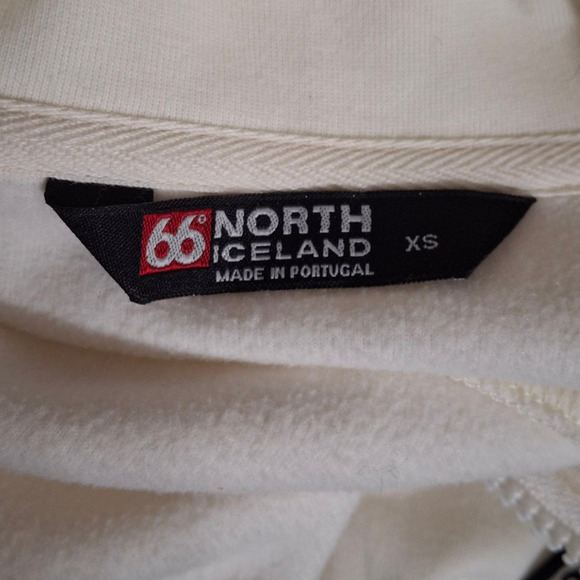 66° North Iceland Logn White Sweatshirt Women's XL 1/4 Zip Fleece Lined  XS - Picture 5 of 7